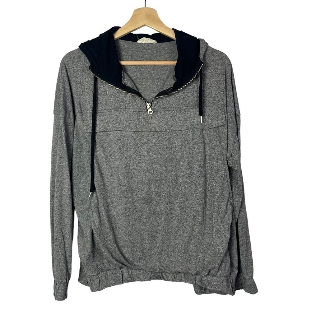 Zara Light Gray Pullover Lightweight Hooded Sweatshirt M